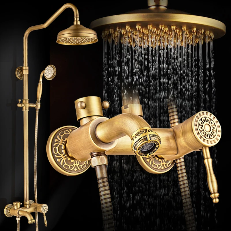 AUSWIND European Style Antique Shower Shower Suite Full Copper faucet