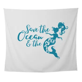 

Save The Ocean And The Mermaids In Teal Wall Tapes Wall Tapestry