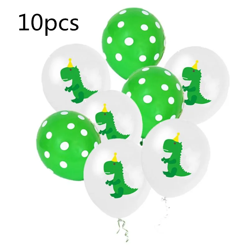 Balloons 10pcs Динозавр баннер набор динозавров темы события вечерние украшения счастливые Баннеры для дня рождения сувениры для детей мальчик подарок - Цвет: Balloons 10pcs