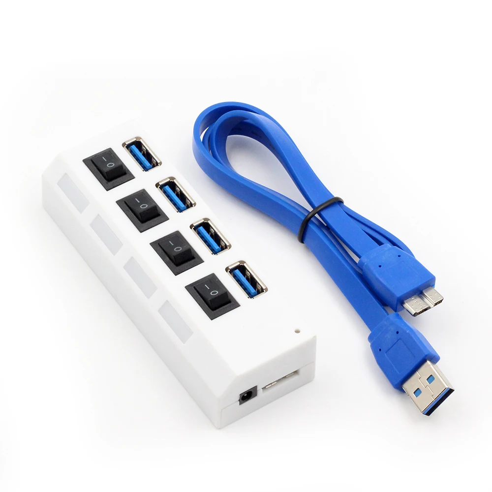 USB концентратор 3 0 высокоскоростной 4 7 портов с адаптером питания EU/US Мульти