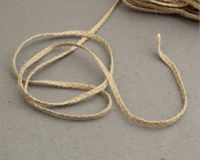 5m Natural Burlap braided rope Hessian Jute Twine Cord Hemp Rope String