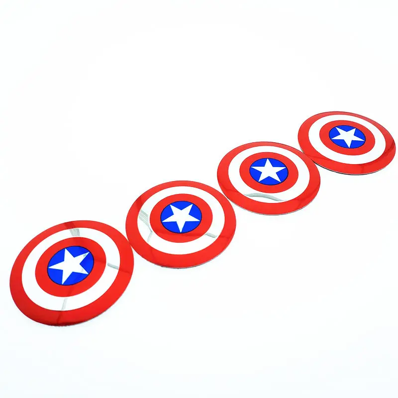 

4pcs/lot 56mm FOR Rhino Tuning Captain America Aluminum Sticker Marvel's The Avengers Car Wheel Center Badge Emblem Sticker