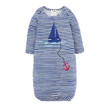 

leisure leotard infant Nightgown bamboo fiber striped long sleeved baby sleeping bag for children 0-24 months