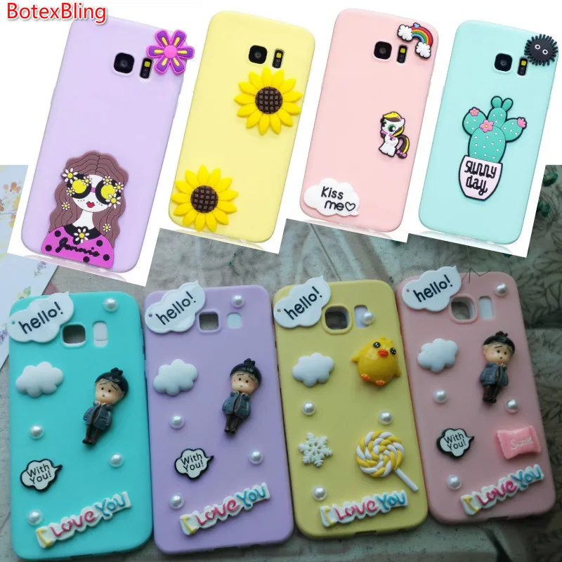 BotexBling Korea cartoon cute DIY candy case for samsung galaxy s6 edge plus s7edge N5 N4 S8 Plus 2016 A3 A5 A7 soft Silicone cases-for-s8+