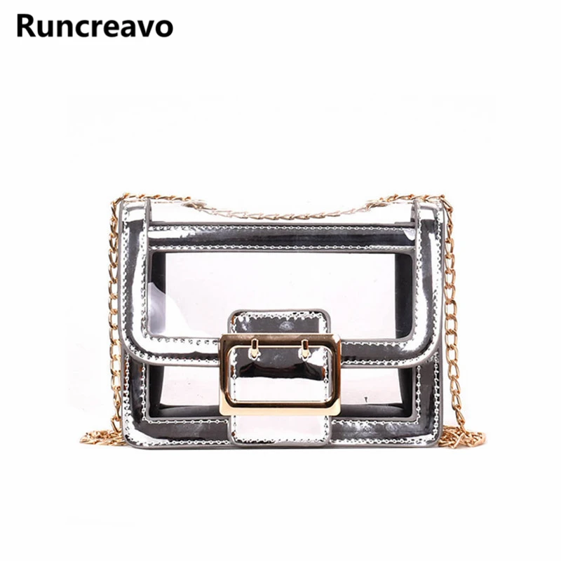 

2018 crossbody bags for women leather handbag luxury handbags women bag designer transparent jelly chain shoulder bag sac a main