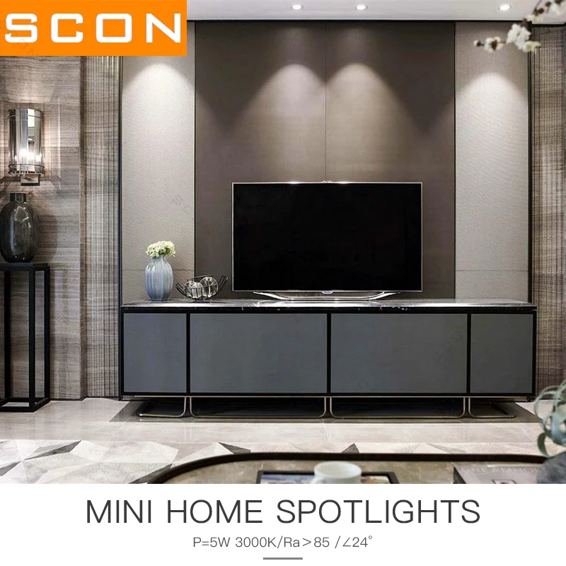 SCON Мини светодиодный прожектор CREE 5W110V 220 В потолочный светильник для внутреннего