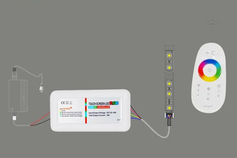 1 компл./лот DC12-24V 18A RGB/RGBW светодиодный Управление; 2,4G Сенсорный экран РЧ пульт дистанционного управления Управление для 5050/3528 RGB Светодиодные ленты/лампа/светильник