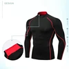 NEW Compression Running Shirt Men Stand Collar Elasticity T-shirts Raglan Long Sleeve Fitness Tops Quick Drying Gym Sportswear 3