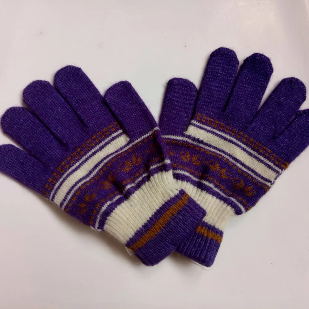 Stretch Knit Winter Warm Gloves Embroidery Wool Knitting Glove For Men