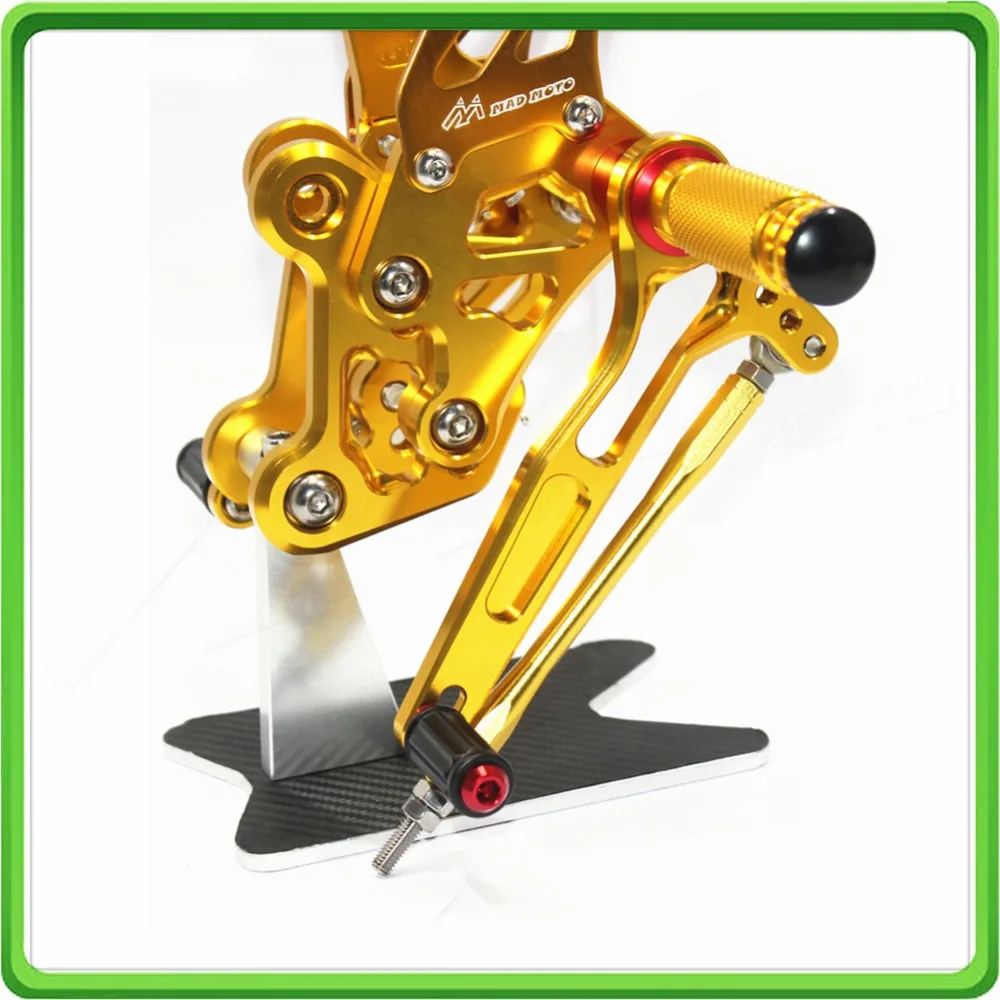 Регулируемые задние комплекты Rearset для ухода за кожей ног колышки Suzuki голая GSR750 GSXS750 GSX-S750 2011 2012 2013 золото