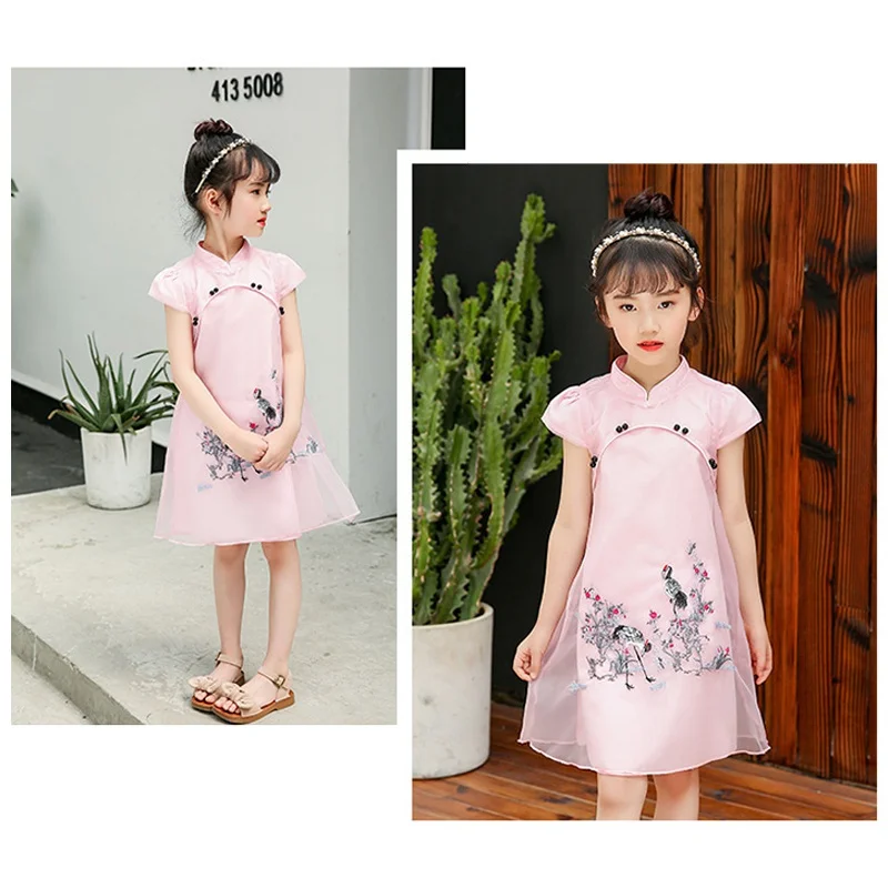 Новое весеннее платье для маленьких девочек, китайское платье чонсам, одежда для дня рождения, классическая одежда, платье для маленьких девочек, Qipao