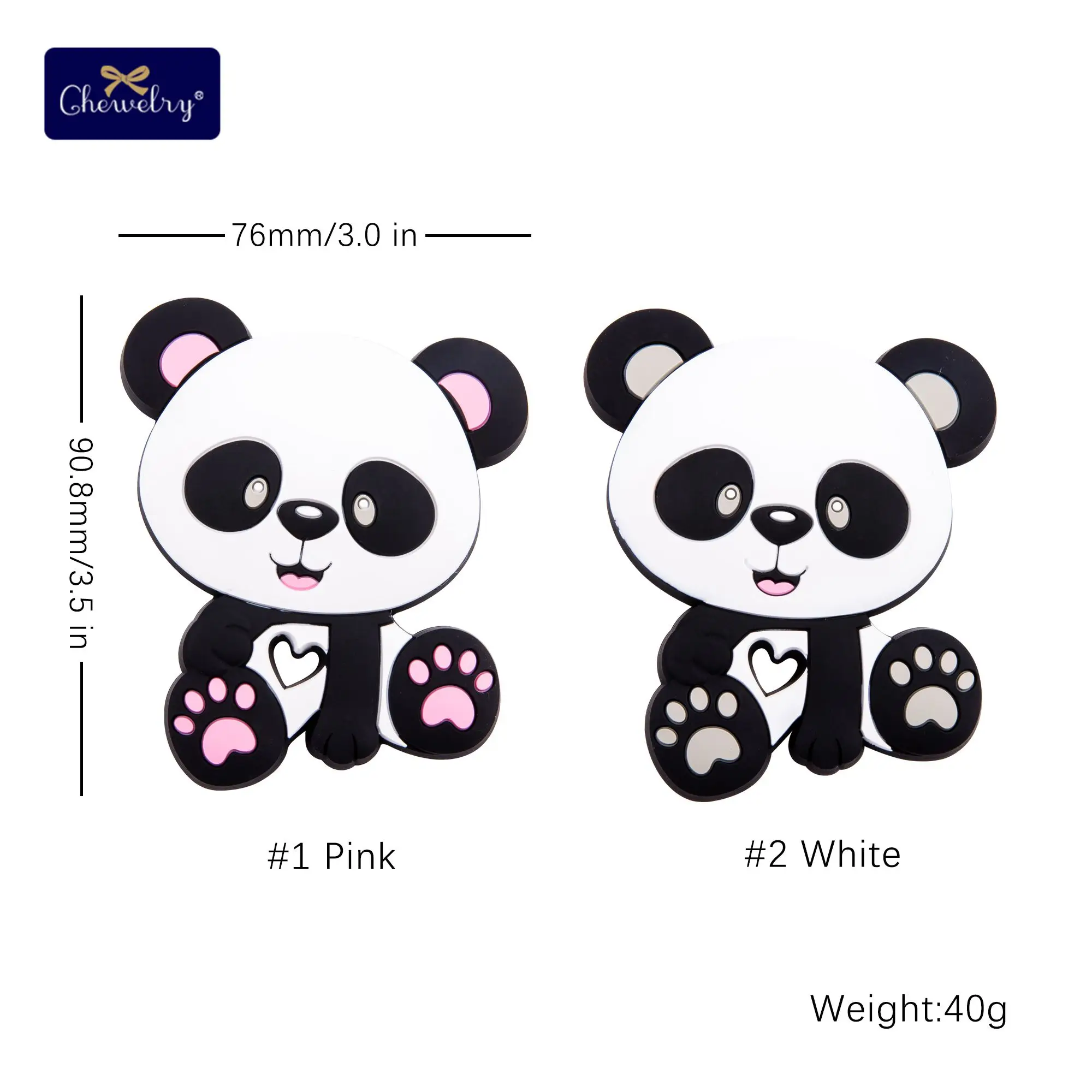 5PC Baby Silicone Teethers Food Grade Panda Silicone Beads DIY Pacifier Chain Baby Toys Nursing Teething Pendant Baby Products