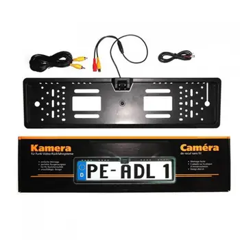 

Car Rear View Camera 12V Auto Parktronic EU Car License Plate Frame Night Vision 170 Degree Back Up Reverse Camera with 4 LED
