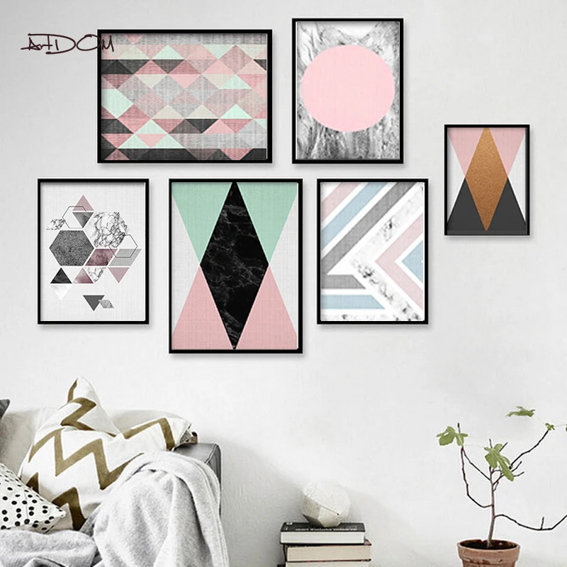 

Artdom No Framed Nordic Abstract Geometry Art Print Painting Poster Canvas Pictures for Living Room