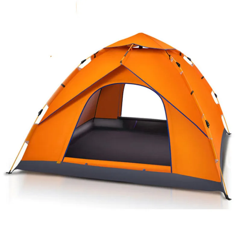 3 цвета, 6 человек, большая палатка с автоматическим открыванием, водонепроницаемая уличная палатка, устойчивая к ультрафиолетовому излучению, складная палатка для походов, купольная конструкция - Цвет: Orange