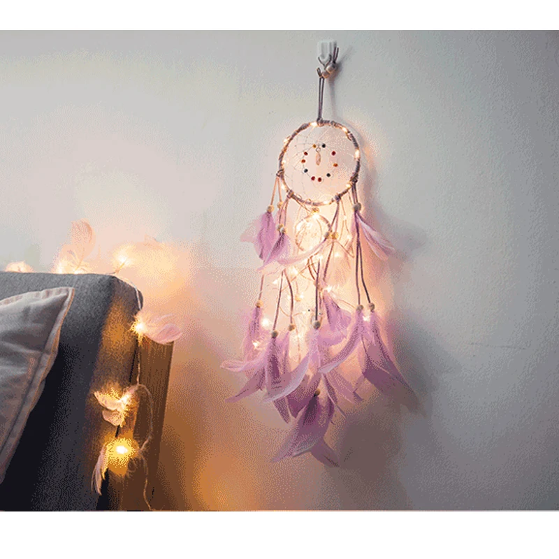 Ловец снов 2 метра 20LED освещение девушка комната колокол спальня романтическое подвесное украшение