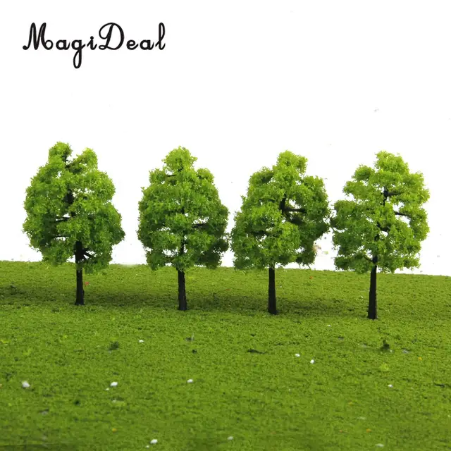 MagiDeal 20Pcs/Lot 1/100 Scale Mini Plastic Model Trees Train Railroad Scenery for House Classroom Park Layout Scene Kids Toy 3
