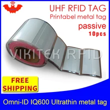 UHF RFID ультратонкий антиметаллический тег omni-ID IQ600 915 м 868 МГц Impinj M4QT 10 шт. для печати синтетический Пассивная RFID Метка
