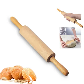 

Wooden Handle Roller Smooth Embossing Rolling Pin Kitchen Cooking Baking Tool rouleau a patisserie Cake Decorating Tools