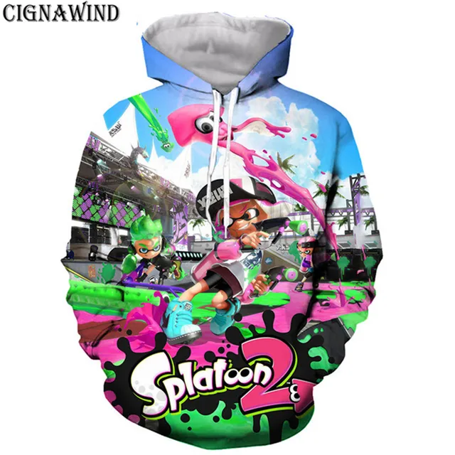 New arrive popular fashion cool Splatoon 2 hoodies men women 3D print
