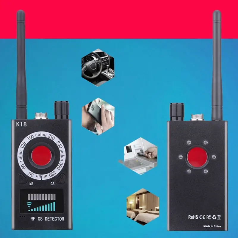 1MHz-6.5GHz K18 Anti Spy RF Detector Camera Wireless Bug Detect GSM Listening Device Finder Radar Radio Scanner