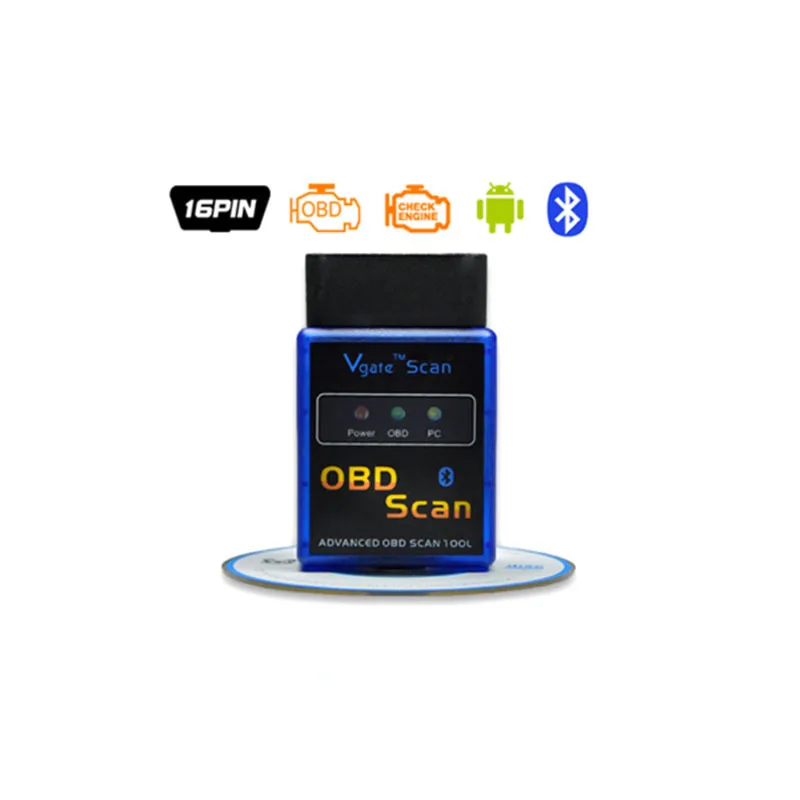 Автомобильный сканер кода Bluetooth Mini 327 переключатель ELM327 V1.5 PIC18F25K80 чип, Супер ELM327 синий Vagte OBD2 V2.1 для Android Крутящий момент - Цвет: vgate elm327 v2 1