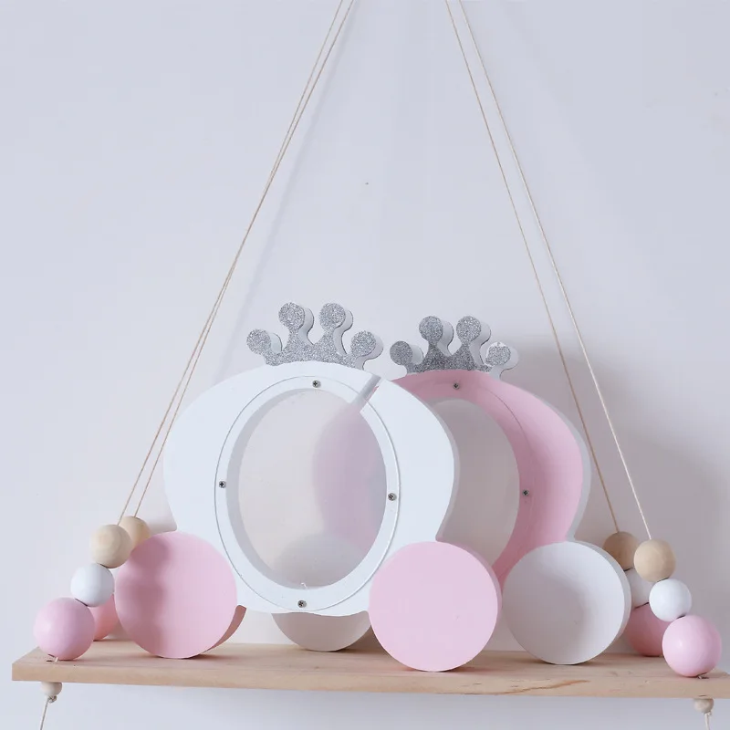 Kids crown Piggy Bank Home Personalized Gift Money Coin Box Gift Pumpkin Car with Crown Piggy Bank White Pink