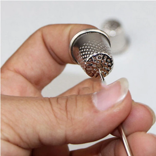 METAL METAL THIMBLE Silver Leather Thimble 6Pcs Sewing Thimble Embroidery  $5.63 - PicClick AU