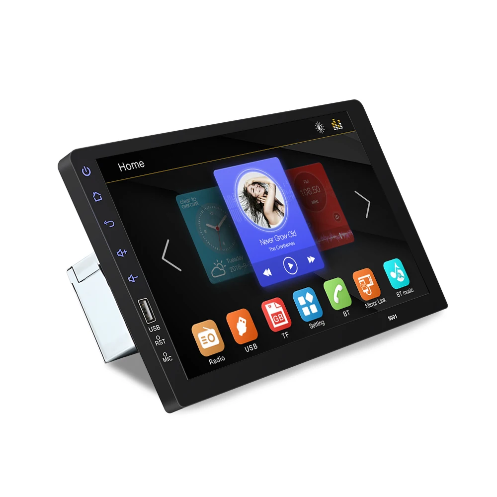 Зеркало Ссылка Android Авто Радио 9 дюймов сенсорный экран Bluetooth рулевое колесо