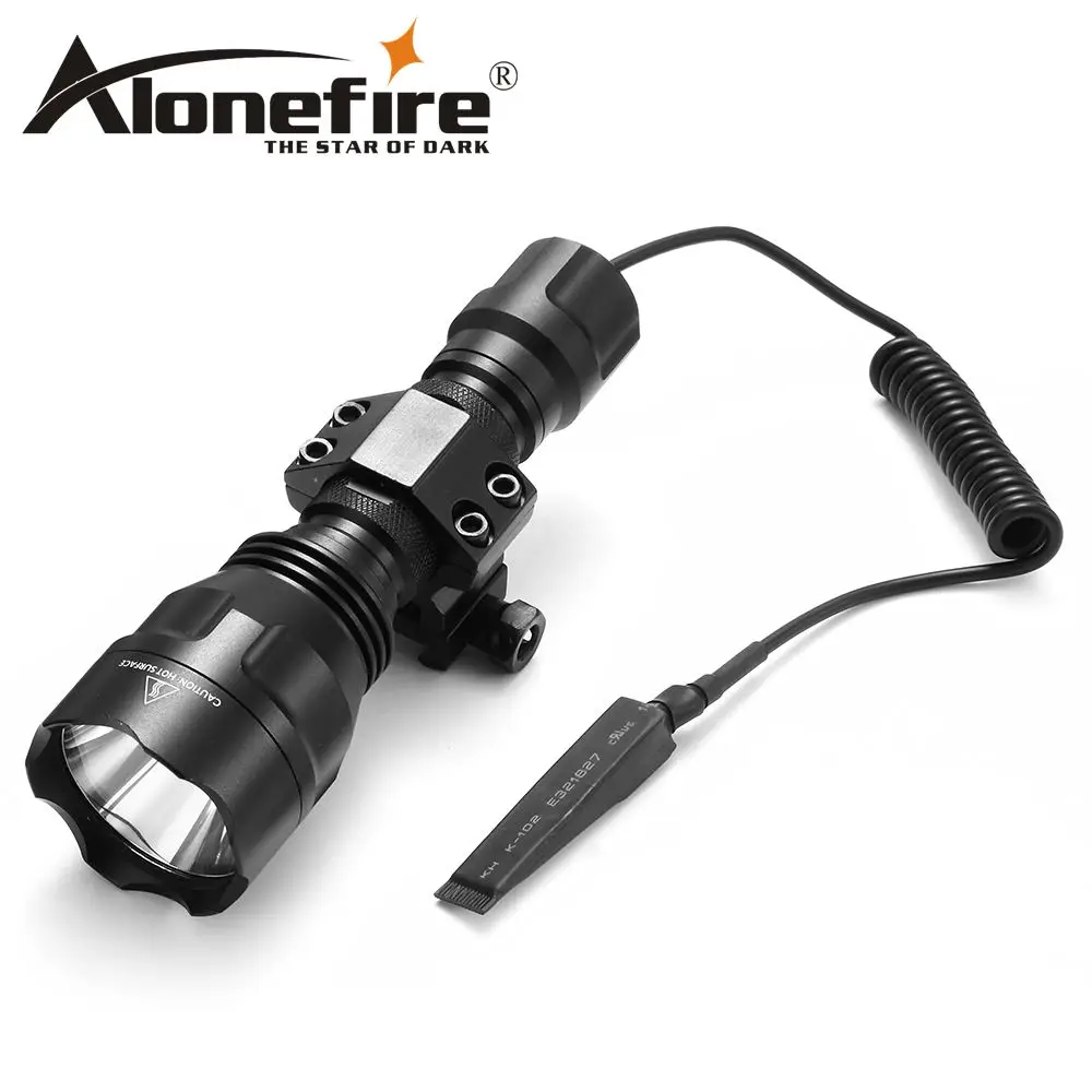 AloneFire C8 CREE XM-L2 T6 светодиодный тактический светильник фонарь страйкбол прицел ружья светильник 18650 перезаряжаемый аккумулятор