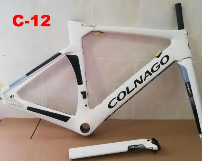 Colnago Concept T1100 карбоновая рама для велосипеда, полный комплект велосипедных рам, подходит для Di2 и механических дорожных групп - Цвет: 2019 C 12