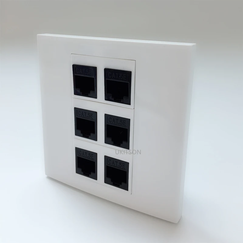 6 портов RJ45 5e гнездо панель розетки для Интернет LAN Сетевой удлинитель| |