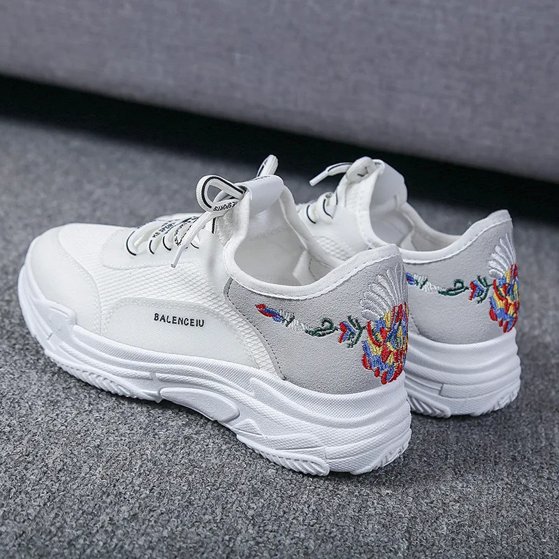 

Women Casual Shoes Summer 2018 Spring Autumn Women Shoes Fashion Embroidered Breathable Hollow Lace-Up Women Sneakers