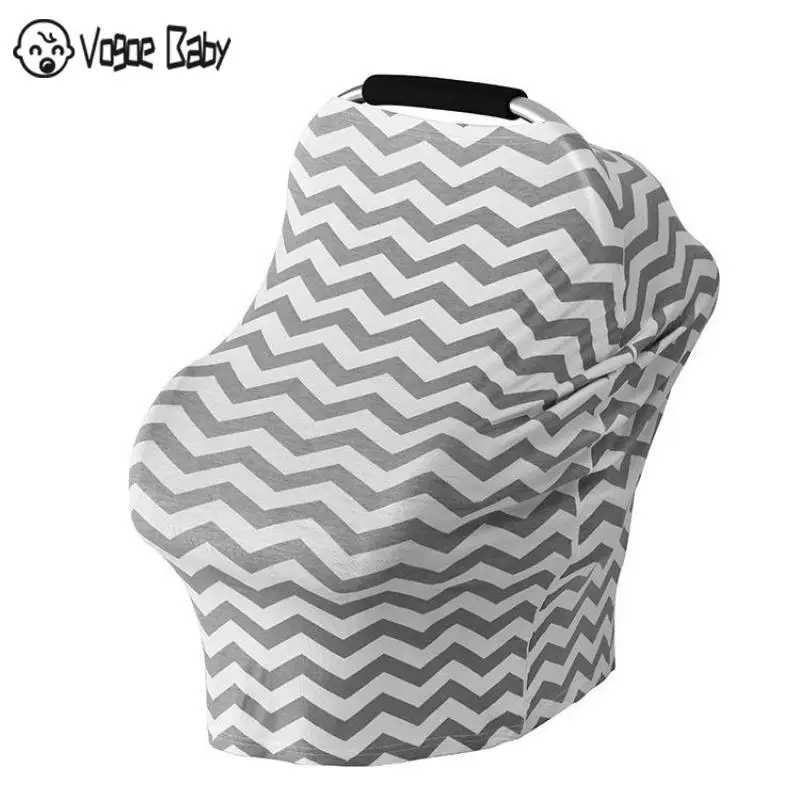 Striped Baby Car Seat Cover Nursing Cover for Newborn Baby Feeding Cotton Baby Car Seat Canopy Soft Breastfeeding Shawl 7479