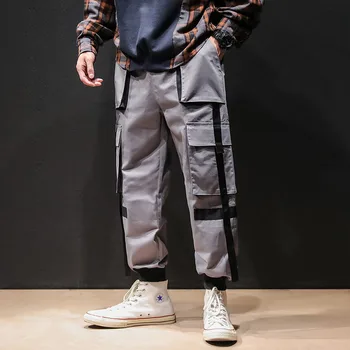 

Casual Funny Print Mens Pants Cotton Autumn Winter Gray Men Joggers Sweatpants Plus Size Black Trouser pantalon High Quality