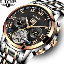 LIGE Brand Watch Men Top Luxury Automatic Mechanical Watch Stainless Steel Hodinky Clock Business Watches Relogio Masculino +Box LIGE Brand Watch Men Top Luxury Automatic Mechanical Watch Stainless Steel Hodinky Clock Business Watches Relogio Masculino +Box