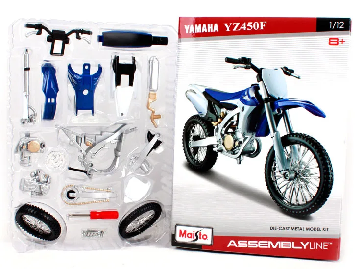 Новое поступление Maisto 1:12 YAMAHA YZ450F Сборка DIY модель мотоцикла велосипед комплект для детей подарки на день рождения игрушка