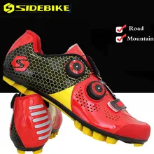 SIDEBIKE обувь для горного велоспорта для мужчин дорожный велосипед ультра легкая подошва из углеродного волокна самоблокирующаяся велосипедная спортивная обувь красный Zapatillas Ciclismo