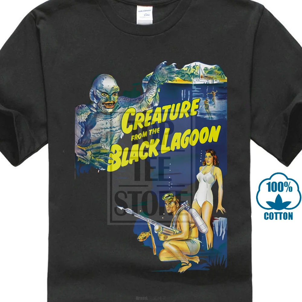 Футболка с постером V11 Creature Из Черной лагуны черного цвета все размеры S 4Xl |
