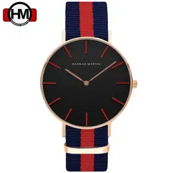 Нейлон ремень Для мужчин оранжевый черный Relogio Masculino Relojes Hombre Мода 2017 г. Повседневное Кварцевые наручные часы бренд Водонепроницаемый часы