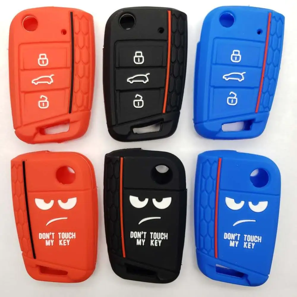 

Dont Touch My Key Llave Case Silicon Funda forVW Golf 7 MK7 Seat Leon 3 Ibiza 4 5 Toledo 4 Arona Ateca Skoda Octavia 3 Remote