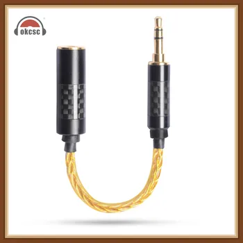 

OKCSC TXJM3F4 OFC Amplifier Adapter Cable 4.4mm Balanced Female to 3.5mm Audio Male Plug 8 Shares Gold Plated for SONY Player