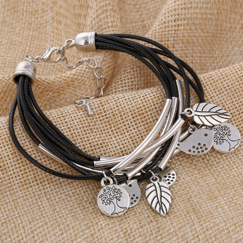 Us 2 1 Minhin Black Brown Beige Colors Multi Layers Leather Bracelet Women Handmade Charm Bangle Mini Birds Pendant Wrist In Us 2 1 Minhin Black Brown Beige Colors Multi Layers Leather Bracelet Women Handmade Charm Bangle Mini Birds Pendant Wrist In