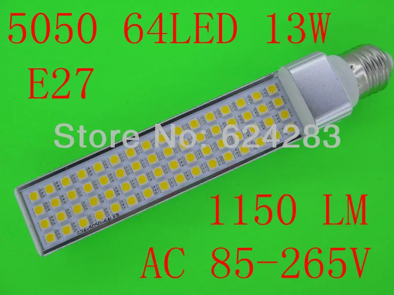 D50 Светодиодная лампа 13 Вт 5050 SMD 64 LED E27 G23 G24 4Pins для кукурузы холодный белый/теплый