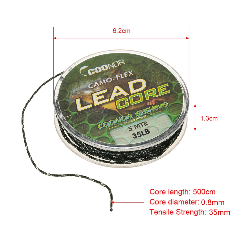 3 шт./лот 35 фунтов/45 фунтов/55 фунтов 5 м плетеная рыболовная леска Leadcore камуфляжная
