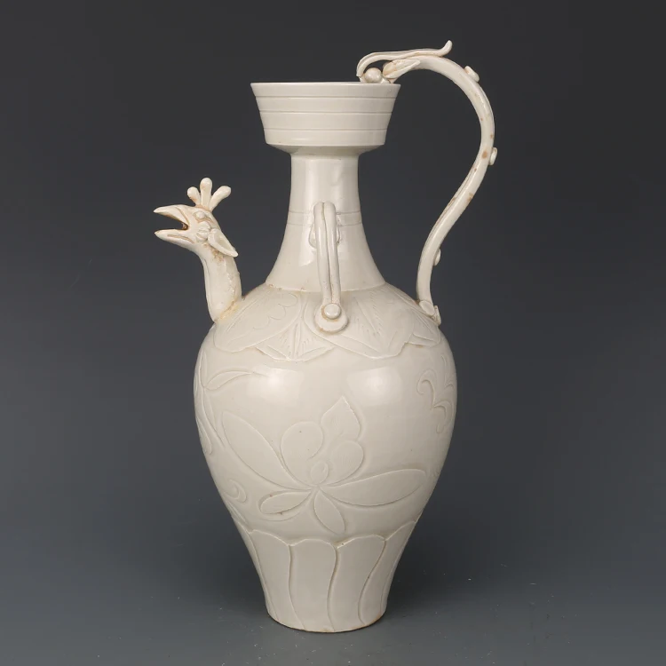

Antique SongDynasty porcelain vase,Ding kiln White glazed carvedphoenix pot,Home Decoration collection & adornment
