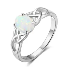 ANENJERY de Plata de Ley 925 de moda Vintage de piedra de ópalo gema anillo para las mujeres tamaño 6-10 anillos anel S-R322