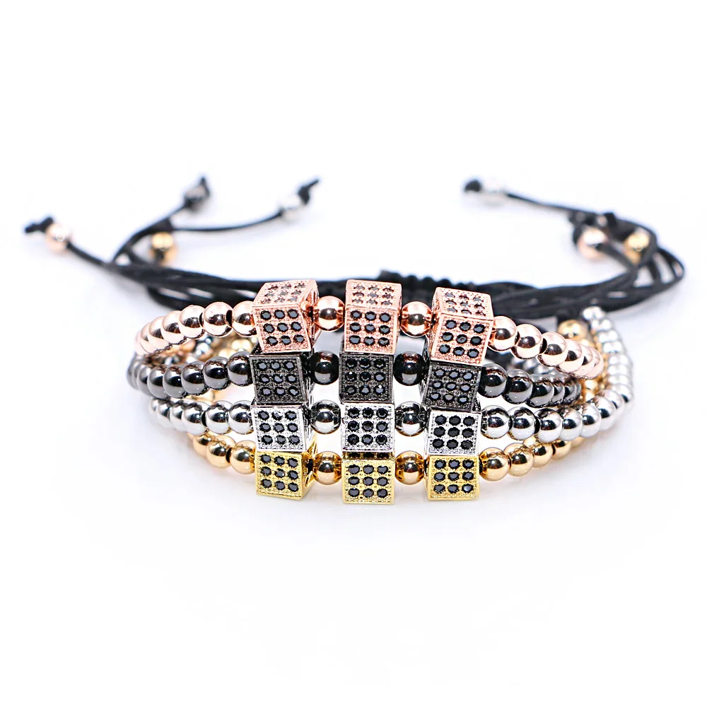 Square Zircons bracelet 6mm square zircon bracelet European and