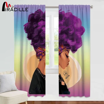 

Miracille Africa Women Blackout Curtain For Living Room Window Curtains For Bedroom Decorative Window Drapes Tend Room Darkening