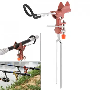 

Adjustable Stainless Steel Fishing Rod Stand Red Metal Handle Support Holder for Handle / Telescopic Rods Accessories